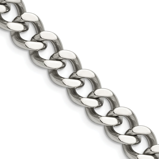 Stainless Steel Chisel Polished 11.5mm 22 Inch Curb Chain