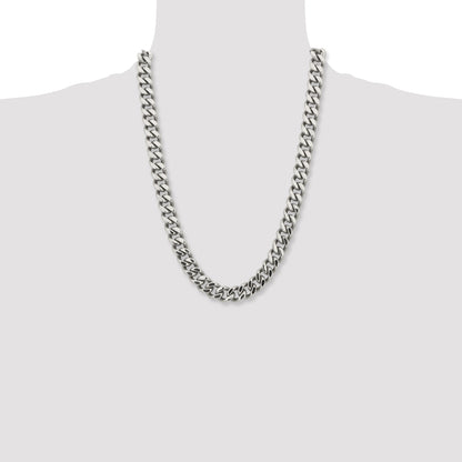Stainless Steel Chisel Polished 13.75mm 24 Inch Curb Chain Necklace