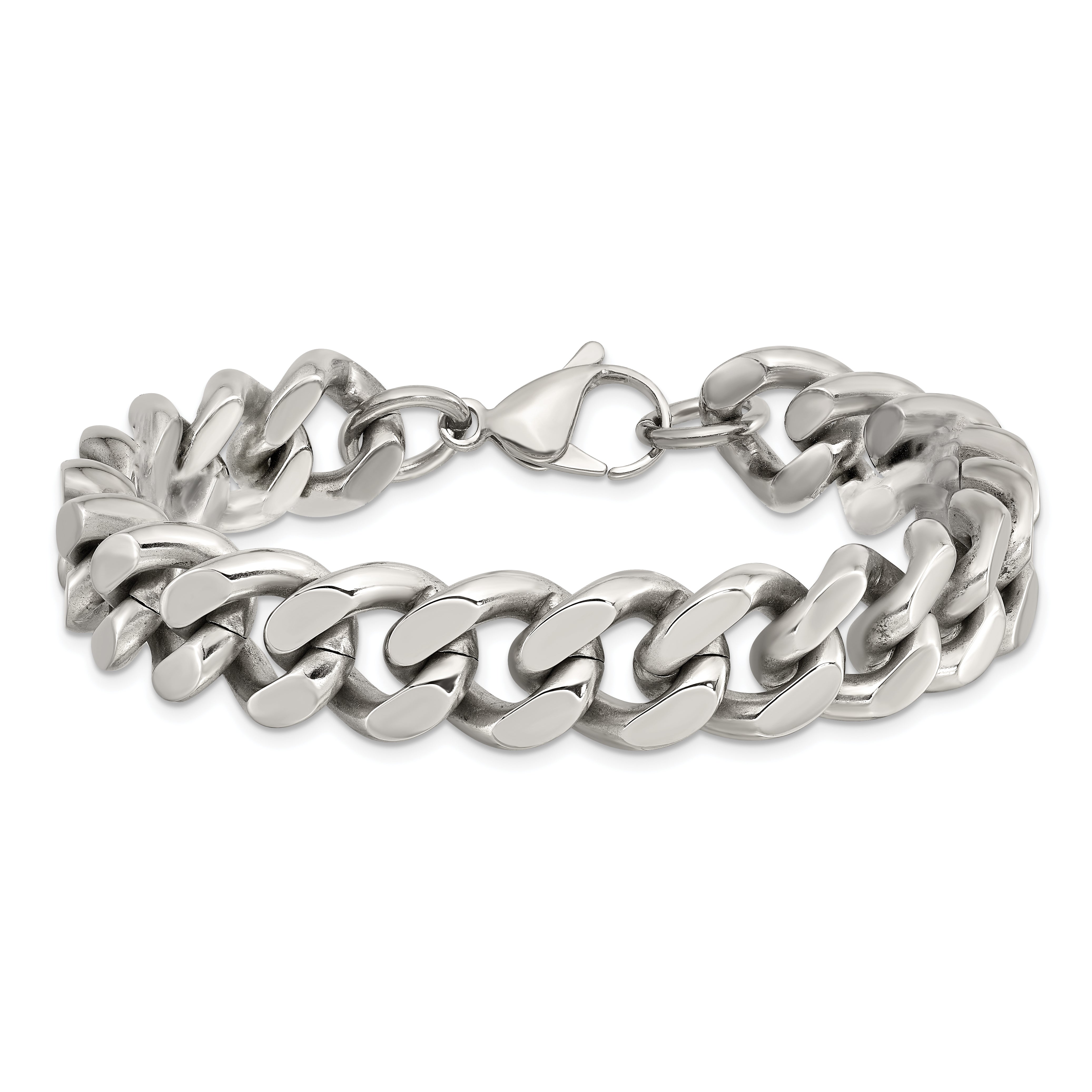 Stainless Steel Chisel Polished 13.75mm 8.5 Inch Curb Chain Bracelet