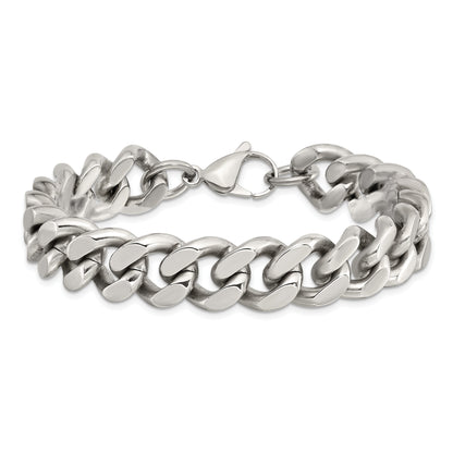 Stainless Steel Chisel Polished 13.75mm 8.5 Inch Curb Chain Bracelet