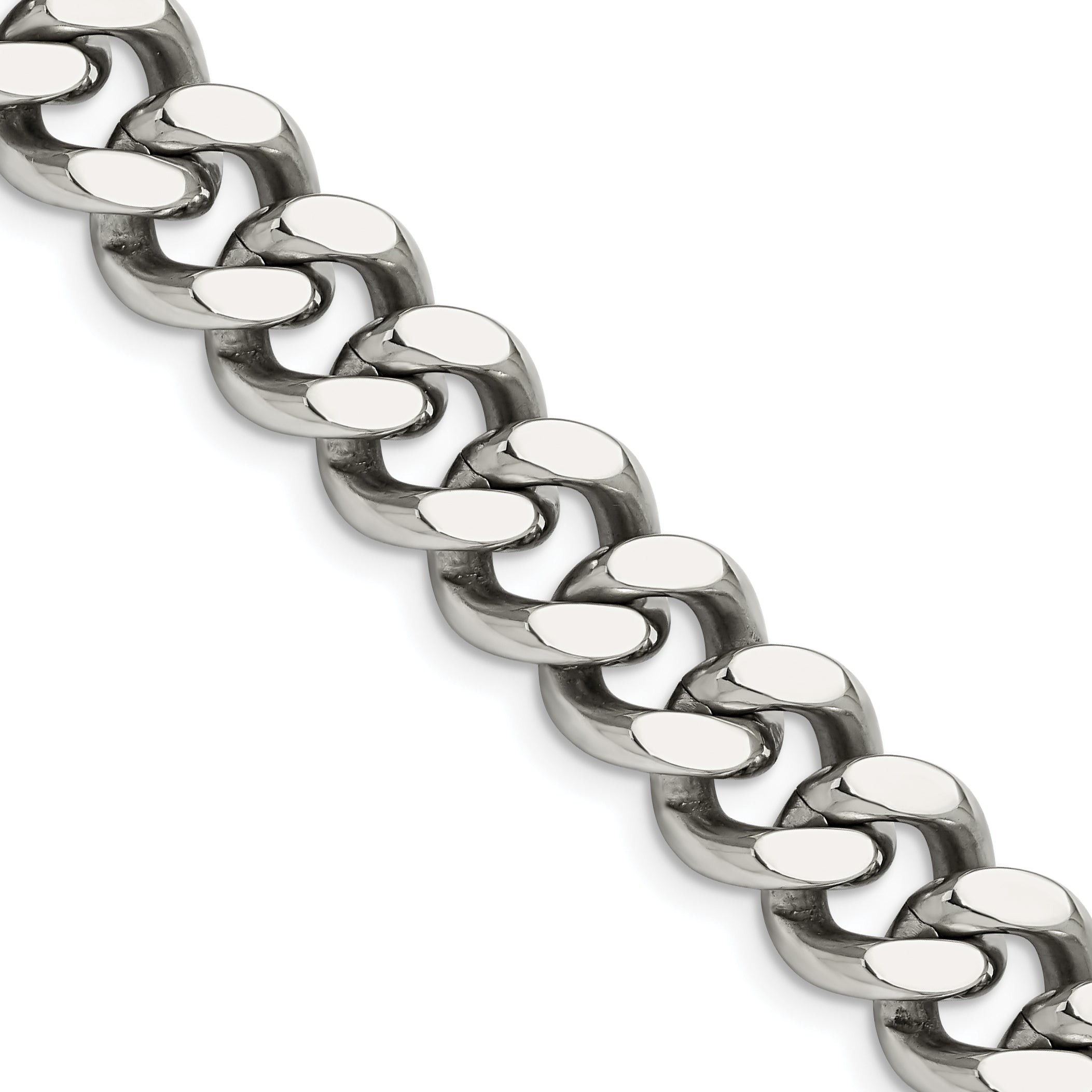 22 Inch Chisel Stainless Steel Polished 13.75mm 22.5 Curb Chain Necklace