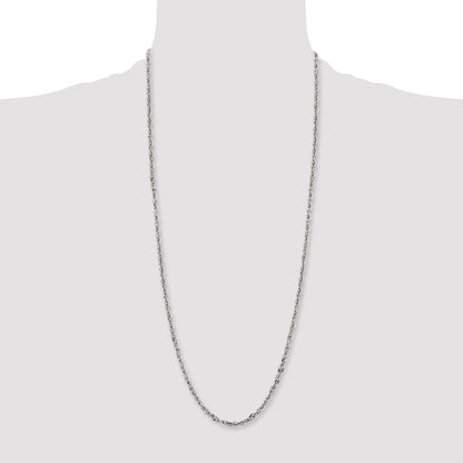 Stainless Steel Chisel Polished 4.2mm 30 Inch Fancy Twisted Link Chain