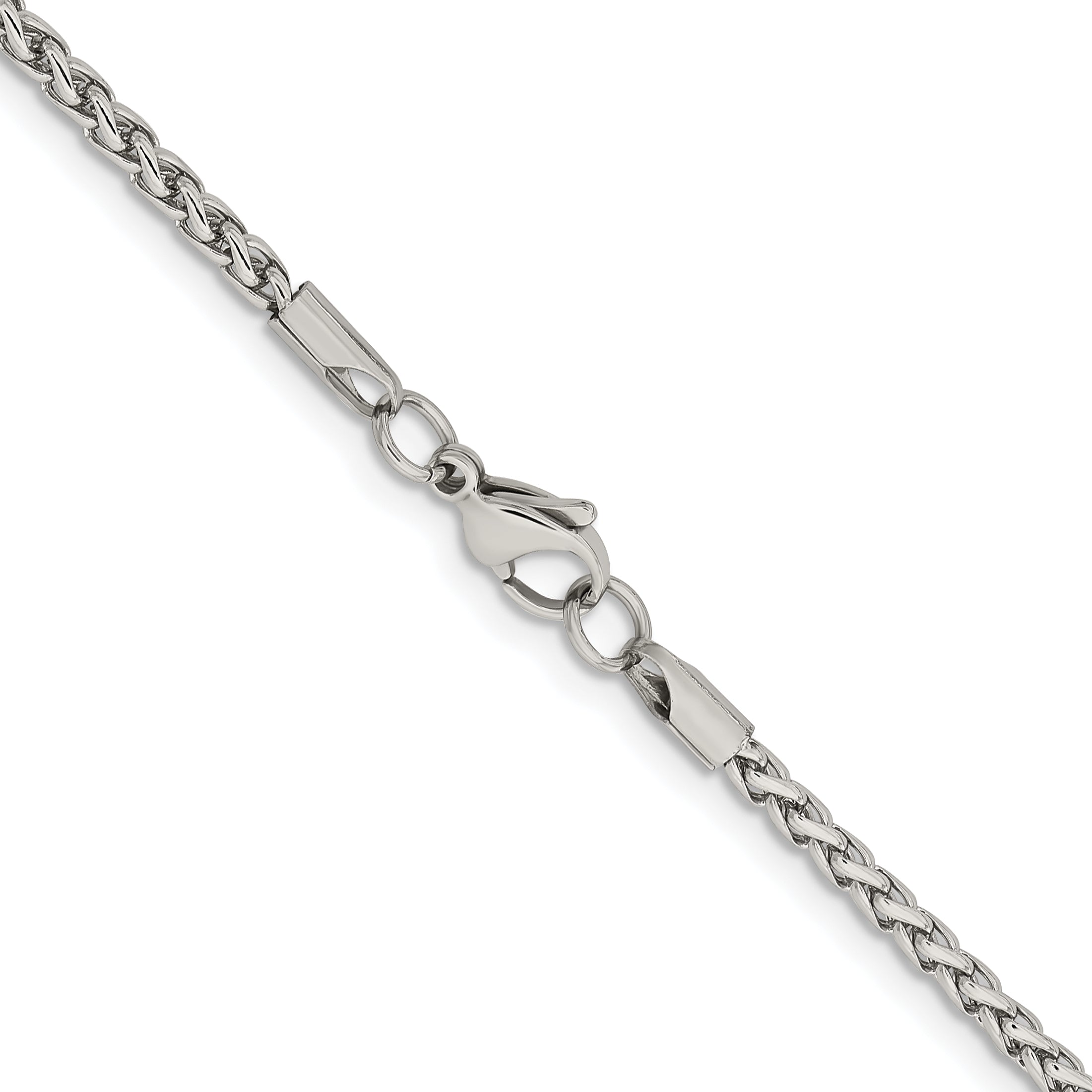 Stainless Steel Chisel Polished 3mm 20 Inch Wheat Chain