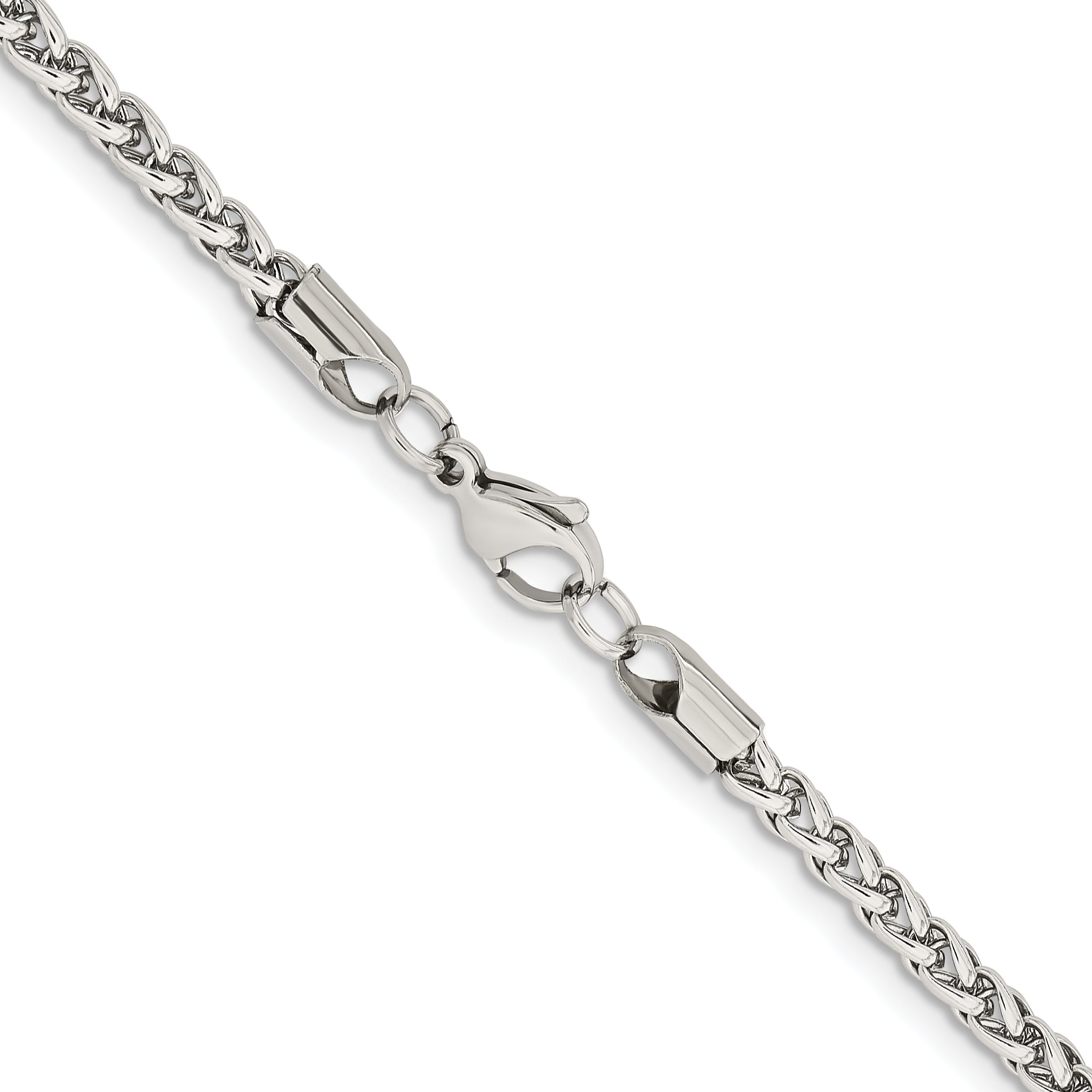 Stainless Steel Chisel Polished 4mm 20 Inch Wheat Chain