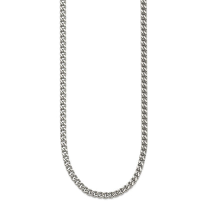 Stainless Steel Chisel Polished 24 Inch Franco Chain Necklace