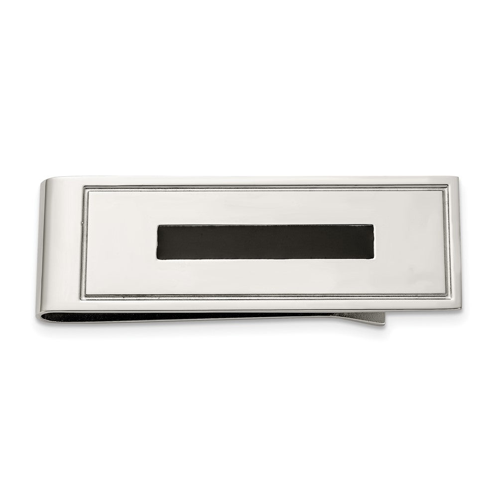 8.50 Inch Chisel Stainless Steel Enameled Bracelet, Money Clip And Key Ring Set