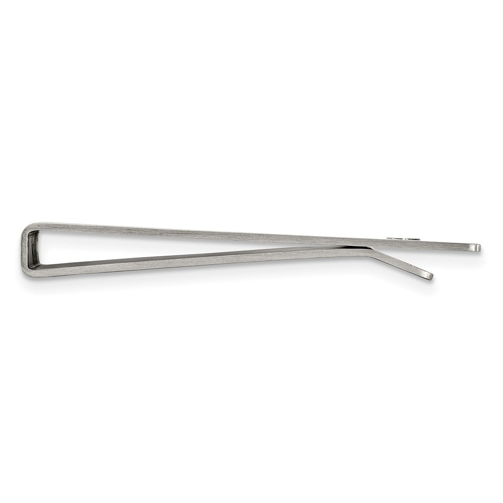 Stainless Steel Chisel Brushed And Polished 8.25 Inch Bracelet, Money Clip Key Ring Set