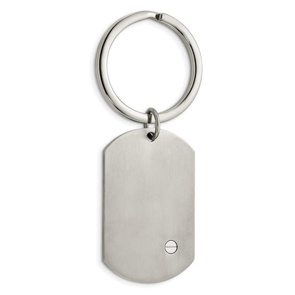 Stainless Steel Chisel Brushed And Polished 8.25 Inch Bracelet, Money Clip Key Ring Set