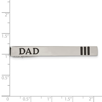 Stainless Steel Chisel Polished Enameled Dad Tie Bar