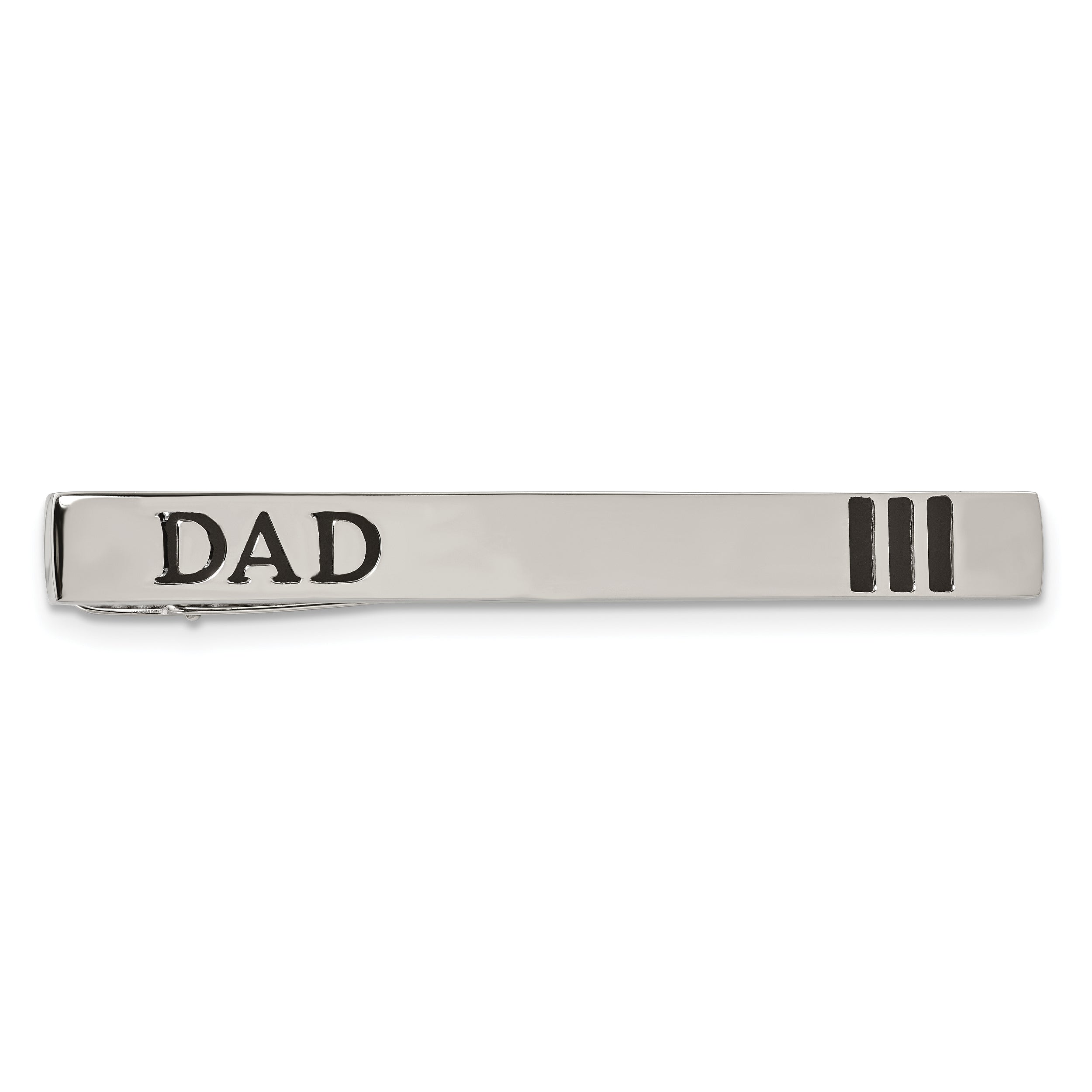 Stainless Steel Chisel Polished Enameled Dad Tie Bar