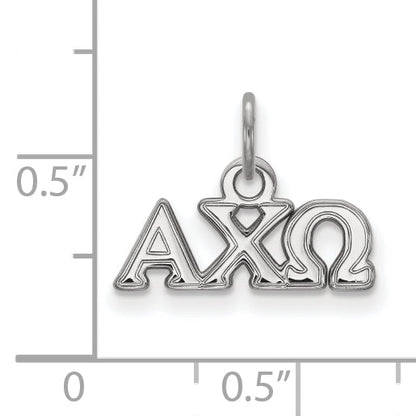 Sterling Silver Rhodium Plated Logoart Alpha Chi Omega Sorority Greek Letters Extra Small Pendant