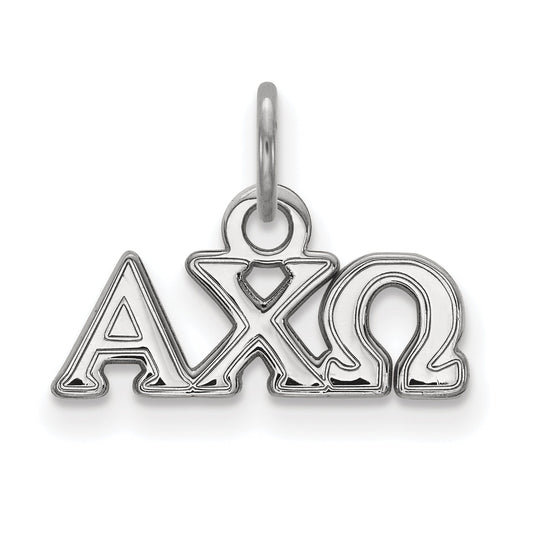Sterling Silver Rhodium Plated Logoart Alpha Chi Omega Sorority Greek Letters Extra Small Pendant