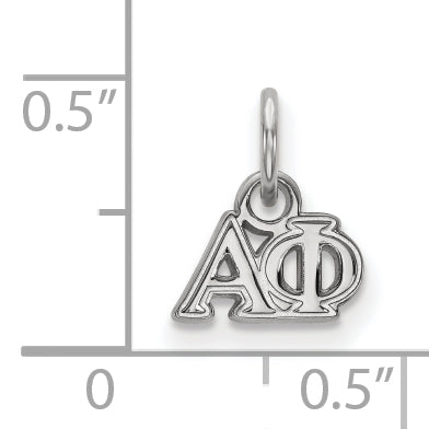 Sterling Silver Rhodium Plated Logoart Alpha Phi Sorority Greek Letters Extra Small Pendant