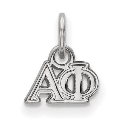 Sterling Silver Rhodium Plated Logoart Alpha Phi Sorority Greek Letters Extra Small Pendant