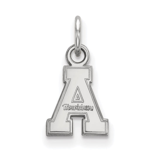Sterling Silver Rhodium Plated Logoart Appalachian State University Extra Small Pendant