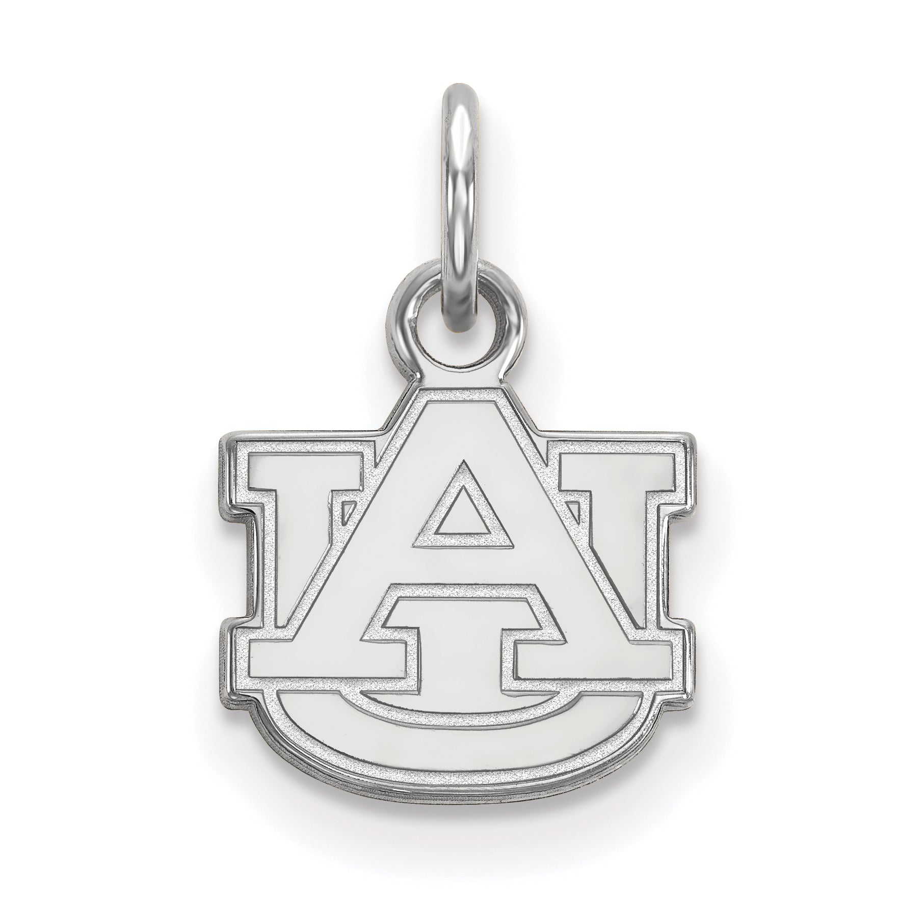 Sterling Silver Rhodium Plated Logoart Auburn University A U Extra Small Pendant