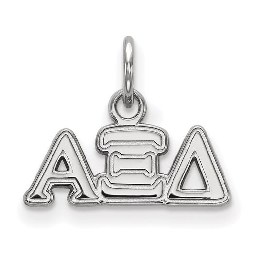 Sterling Silver Rhodium Plated Logoart Alpha Xi Delta Sorority Greek Letters Extra Small Pendant