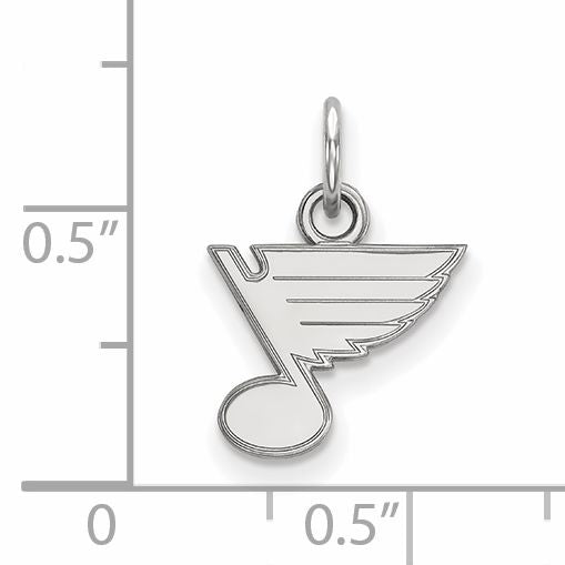 Sterling Silver Rhodium Plated Nhl Logoart St. Louis Blues Extra Small Pendant