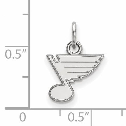 Sterling Silver Rhodium Plated Nhl Logoart St. Louis Blues Extra Small Pendant