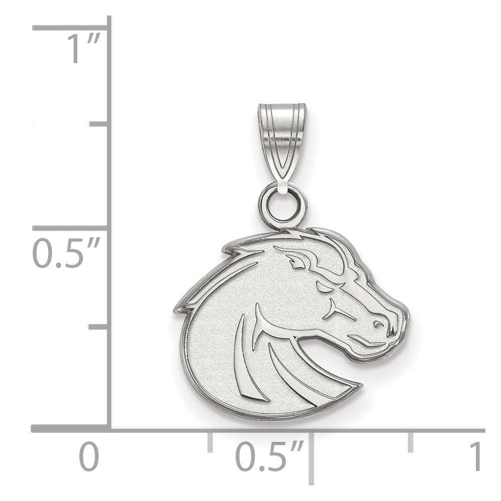 14K White Gold Logoart Boise State University Bronco Small Pendant