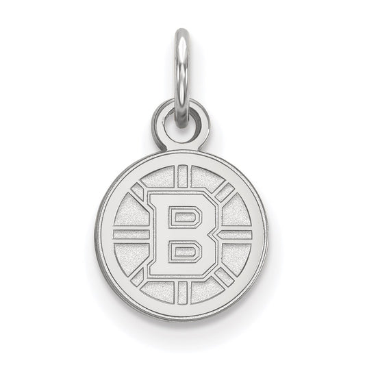 Sterling Silver Rhodium Plated Nhl Logoart Boston Bruins Extra Small Pendant