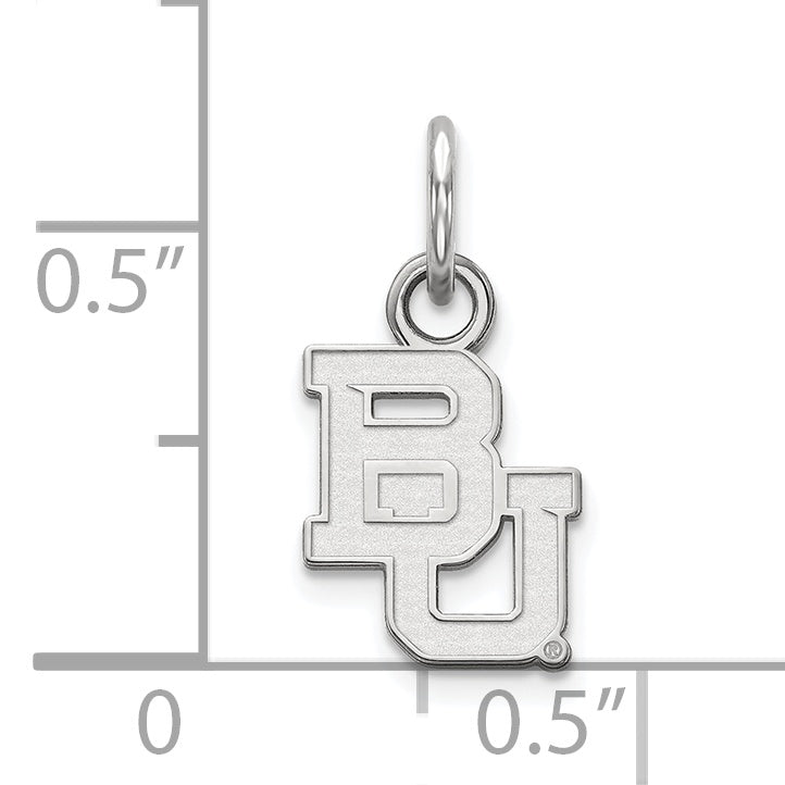 Sterling Silver Rhodium Plated Logoart Baylor University Bears Extra Small Pendant