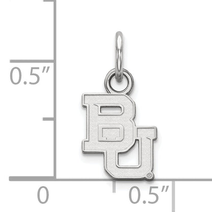 Sterling Silver Rhodium Plated Logoart Baylor University Bears Extra Small Pendant