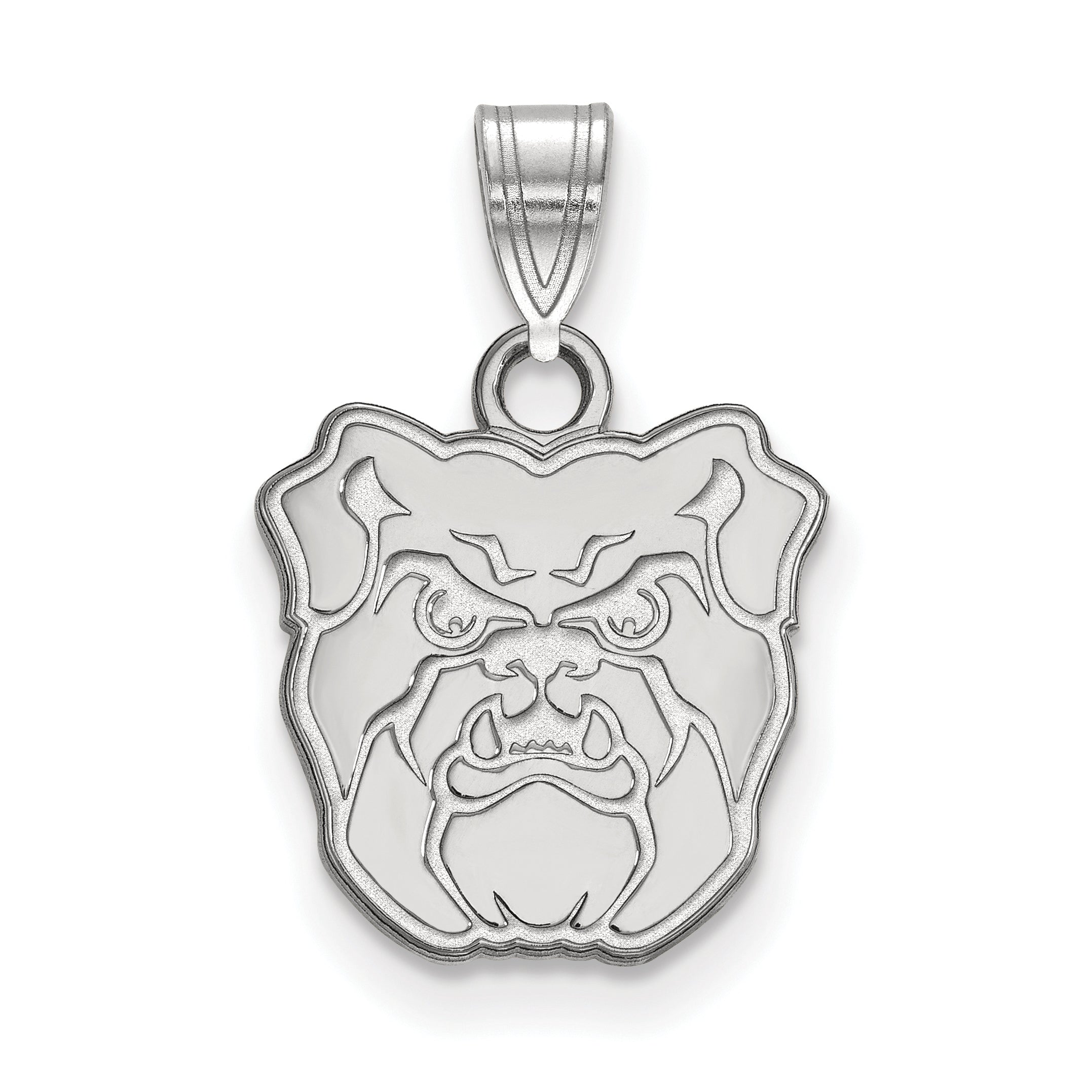 Sterling Silver Rhodium Plated Logoart Butler University Bulldog Small Pendant