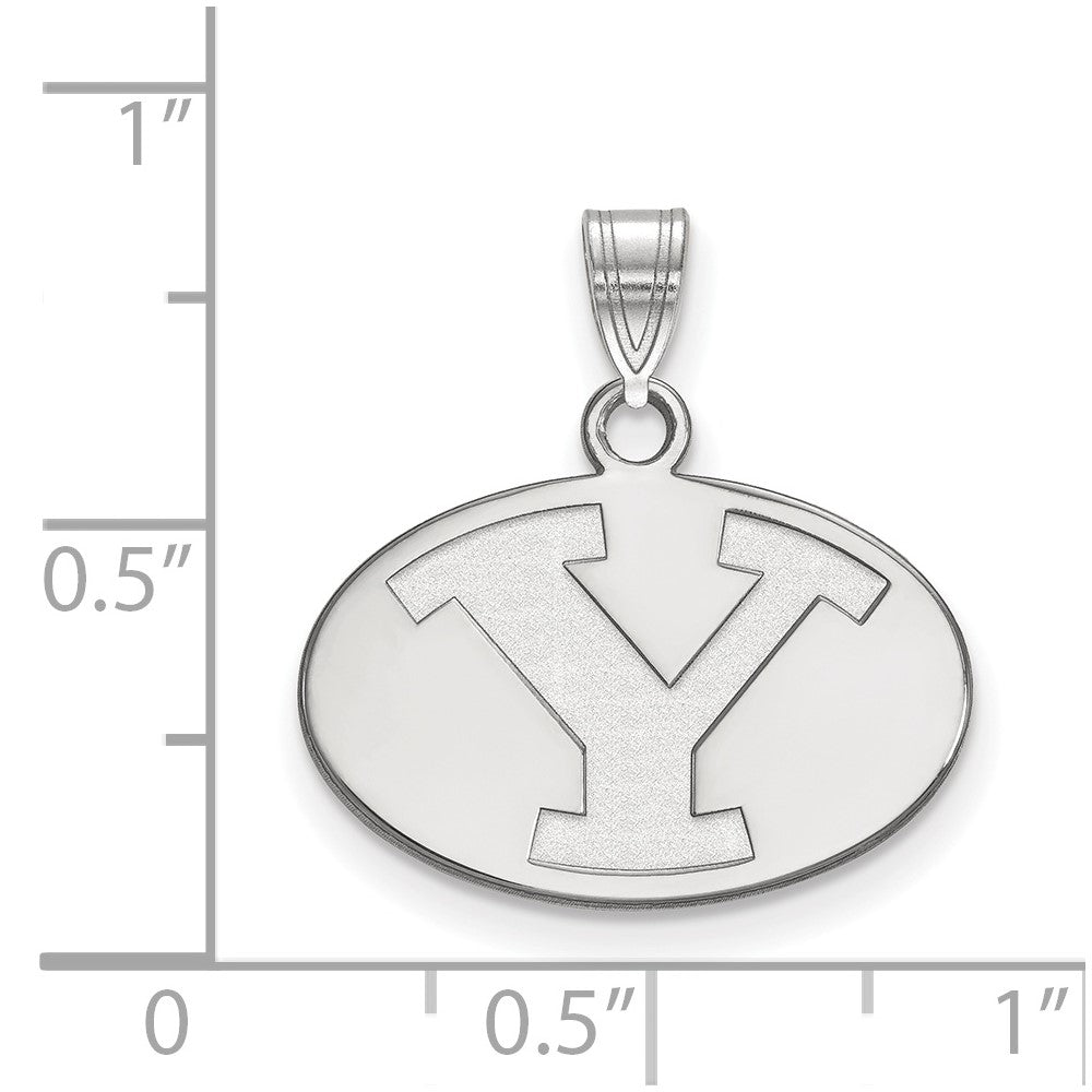 14K White Gold Logoart Brigham Young University Letter Y Small Pendant