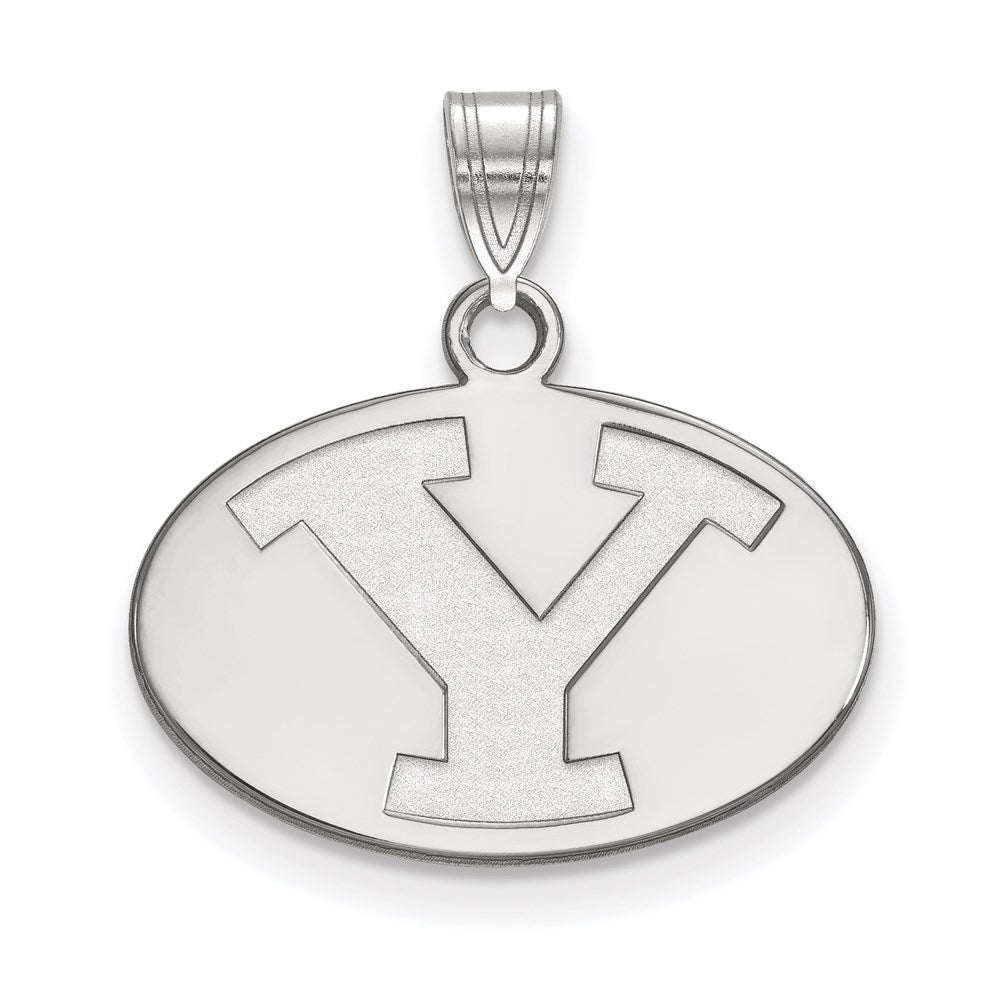 Sterling Silver Rhodium Plated Logoart Brigham Young University Letter Y Small Pendant