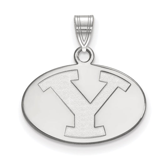 Sterling Silver Rhodium Plated Logoart Brigham Young University Letter Y Small Pendant