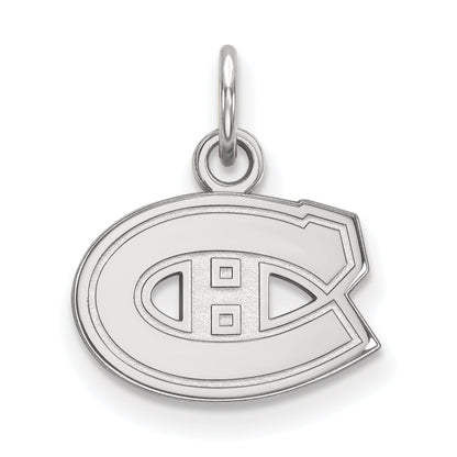 Sterling Silver Rhodium Plated Nhl Logoart Montreal Canadiens Extra Small Pendant