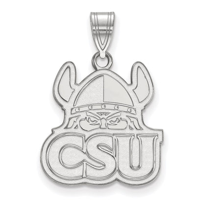 Sterling Silver Rhodium Plated Logoart Cleveland State University Large Pendant