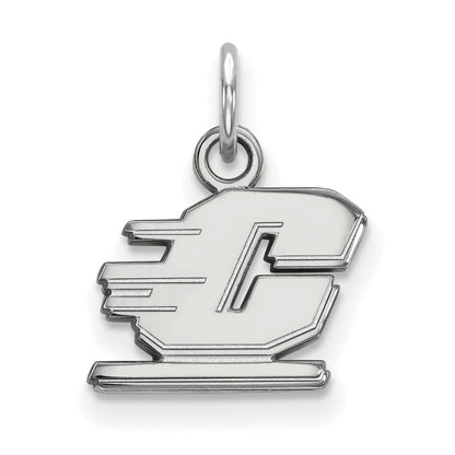 Sterling Silver Rhodium Plated Logoart Central Michigan University Letter C Extra Small Pendant