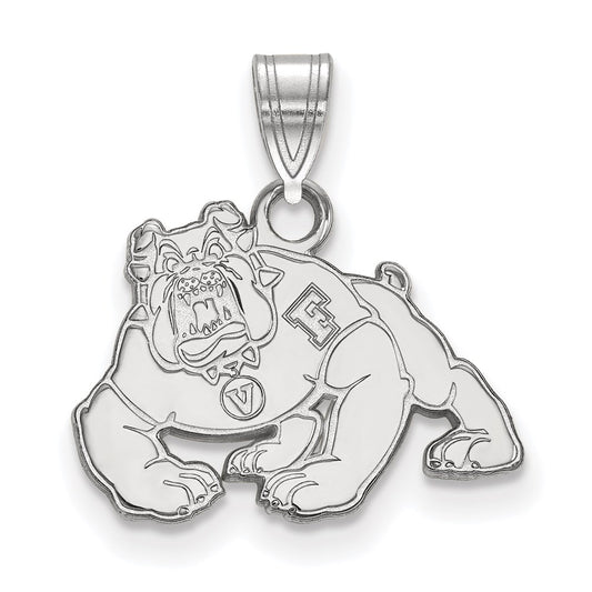10K White Gold Logoart California State University Fresno Bulldog Small Pendant