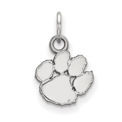 10K White Gold Logoart Clemson University Tiger Paw Extra Small Pendant
