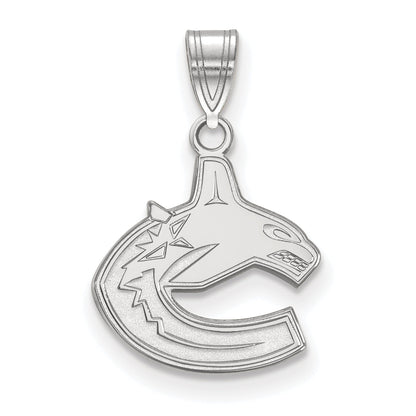 Sterling Silver Rhodium Plated Nhl Logoart Vancouver Canucks Small Pendant