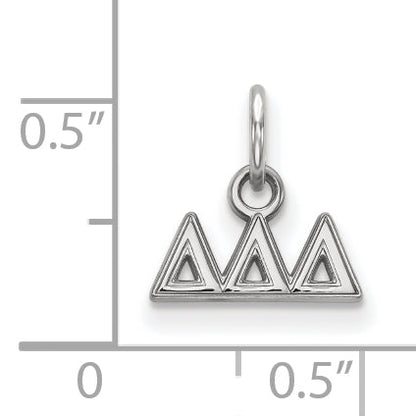 Sterling Silver Rhodium Plated Logoart Delta Sorority Greek Letters Extra Small Pendant