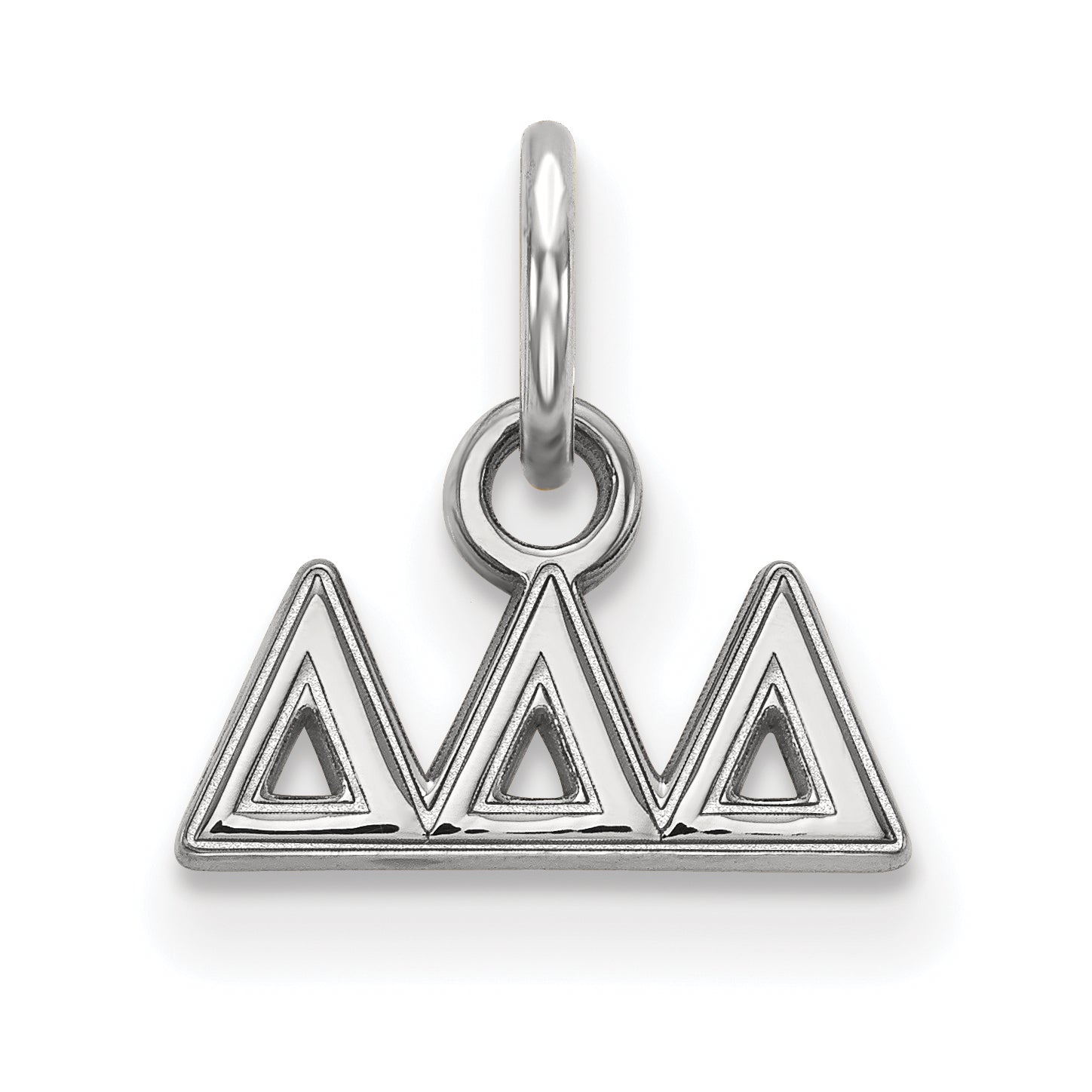 Sterling Silver Rhodium Plated Logoart Delta Sorority Greek Letters Extra Small Pendant