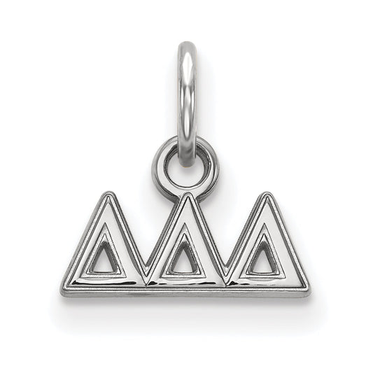 Sterling Silver Rhodium Plated Logoart Delta Sorority Greek Letters Extra Small Pendant
