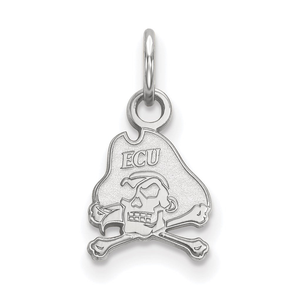 14K White Gold Logoart East Carolina University Pirate Extra Small Pendant