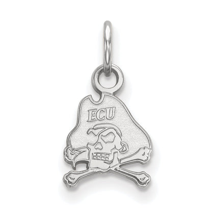 Sterling Silver Rhodium Plated Logoart East Carolina University Pirate Extra Small Pendant