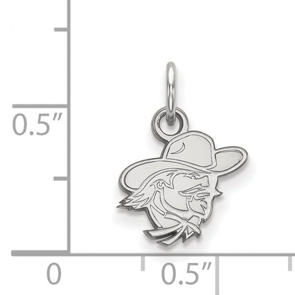 Sterling Silver Rhodium Plated Logoart Eastern Kentucky University E K U Extra Small Pendant