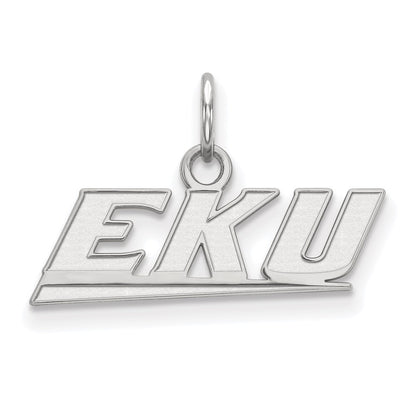 10K White Gold Logoart Eastern Kentucky University E K U Extra Small Pendant