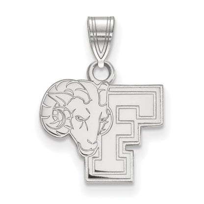 14K White Gold Logoart Fordham University Ram Small Pendant