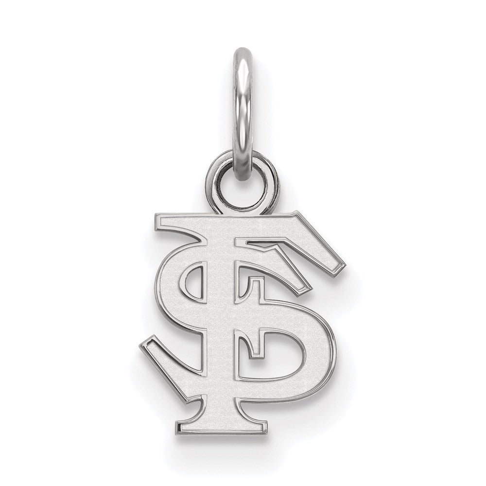 14K White Gold Logoart Florida State University F S Extra Small Pendant