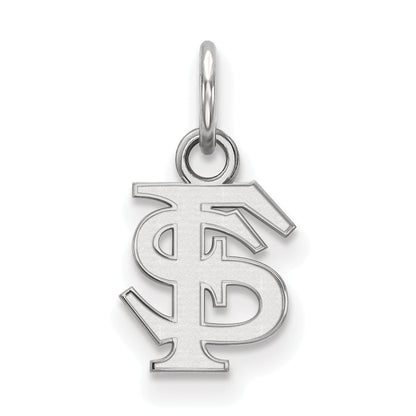 Sterling Silver Rhodium Plated Logoart Florida State University F S Extra Small Pendant