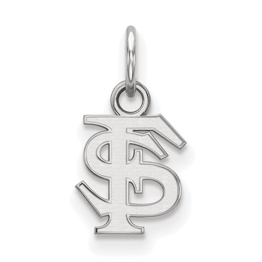 Sterling Silver Rhodium Plated Logoart Florida State University F S Extra Small Pendant