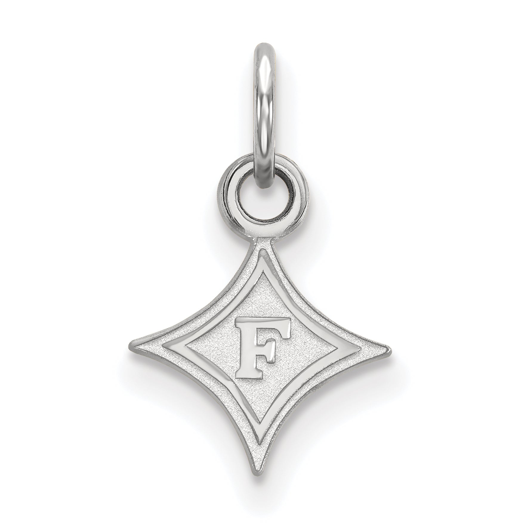 Sterling Silver Rhodium Plated Logoart Furman University Extra Small Pendant