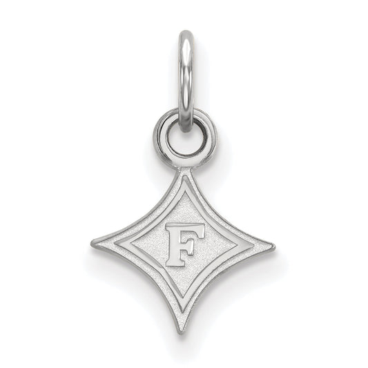 Sterling Silver Rhodium Plated Logoart Furman University Extra Small Pendant